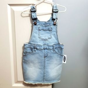 NWT Light Wash Denim Skirt Overalls 4T